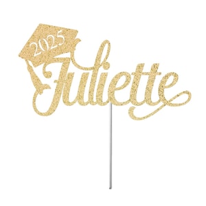 Topper per torta di laurea personalizzato con nome, festa di laurea, classe del 2025, congratulazioni nome, laurea di scuola superiore, laurea universitaria, festa