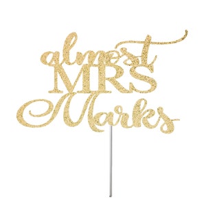 Personalisiert Fast Mrs. Cake Topper, Verlobung Cake Topper, BrautParty Topper, Hochzeit Party Dekor, Mr.& Mrs. Party, Glitzer Cake Topper