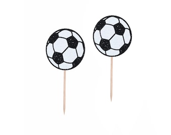 Soccer Cupcake Picks, Sports Party Decor, Soccer Party, Party Cupcake Picks, Appetizer Soccer Party Picks, Soccer Party Decor