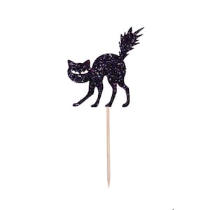 Cat Cupcake Picks, Halloween Cupcake Picks, Halloween Party Picks, Child Birthday Party, Happy Halloween Decor, Party Cupcake, Black Cat