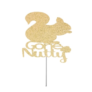 Gone Nutty Cake Topper, Squirrel Topper, Animal Squirrel Cake Topper, Going Crazy Topper, Taking A Break, Party Cake Topper, Glitter Topper