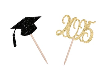 2025 Abschluss & Hut Cupcake Picks, Klasse von 2025, Abschluss 2025 Picks, Abitur 2025, College Abschluss, 2025 Cupcake Picks