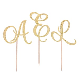 Selecciones iniciales de cupcakes, selecciones de cartas, selecciones de cupcakes de guión, selecciones de aperitivo de escritura de cartas ~ Conjunto de 12