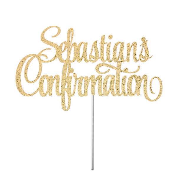 Personalized Name Confirmation Cake Topper, Confirmation Topper, Religious Topper, Christian Cake Topper, Glitter Religious Topper