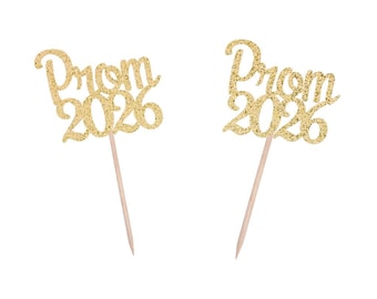 Prom 2026 Cupcake Picks, Prom 2026 Decor, High School Dance, Prom Party Picks, 2026 Dance Prom - Set of 12