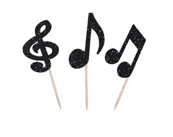 Musik Note Cupcake Picks, Treble Clef Note Picks, Musik Party Cupcake Picks, Schule Musical, Party Picks, Vorspeise Party Picks