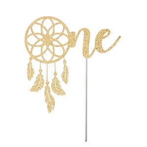 Dreamcatcher One Cake Topper, Baby Party, Baby Birthday Decor, Boho Baby Birthday, Party Decor, Glitter Cake Topper, Baby 1st Birthday