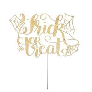 Trick Or Treat Cake Topper, Halloween Party Decor, Spider Cake Topper, Fall Party Decor, Spooky Cake Topper, Oct. 31st Party, Costume Party