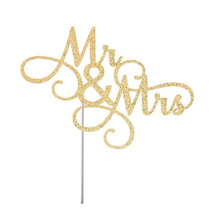 Mr. & Mrs. Cake Topper, Engagement Cake Topper,, Wedding Cake Topper, Glitter Cake Topper, Party Decor Topper, Anniversary Cake Topper