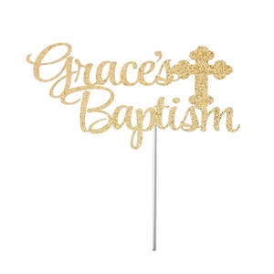 Personalized Name Baptism Cake Topper, Baptism Cake Topper, Custom Name Christening Topper, Religious Cake Topper, Baby Baptism Topper