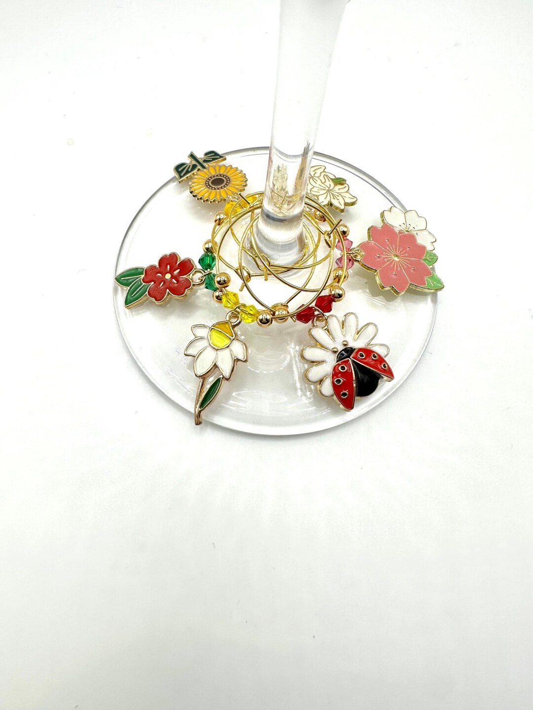 20Pcs Funny Wine Glass Tags & Charms – Summer Themes, Alloy Metal, For Parties, Weddings & Tastings