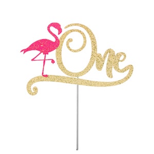 Flamingo One Cake Topper, Baby 1st Birthday, Birthday Glitter Cake Topper, Birthday Party Decor, Baby Birthday, Flamingo One Party