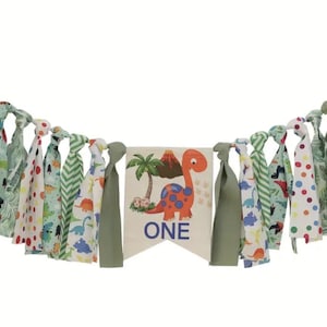 Dinosaur One Tassel High Chair Banner, 1st Birthday, Birthday Photo Backdrop, One Banner, Boy 1st Birthday, Tassel Garland, Dinosaur Banner