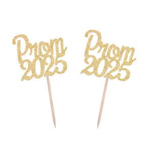 Prom 2025 Cupcake Picks, Prom 2025 Decor, High School Dance, Prom Party Picks, 2025 Dance Prom - Set of 12
