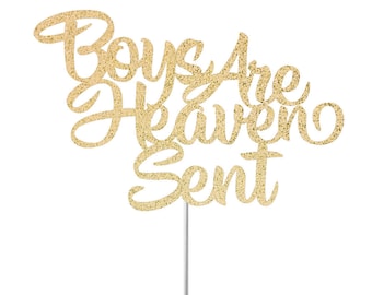 Cake Topper Lui O Lei Oro - Per Gender Reveal E Baby Shower