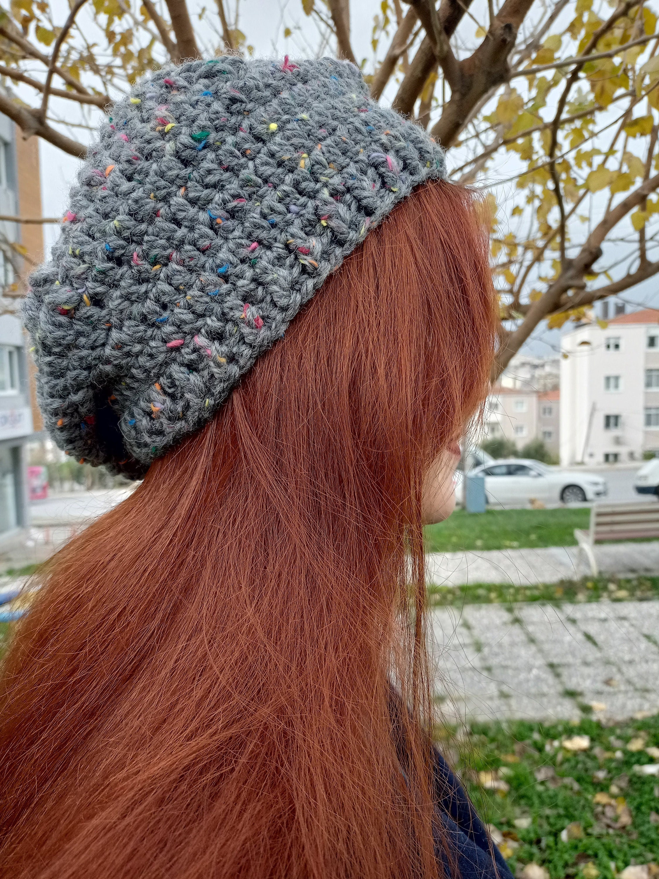 Hand Knit Women Hat Knitted Beanie 