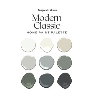 Paleta de colores para el hogar clásica moderna, paleta de pinturas para interiores de tendencias para el hogar 2022, paleta de colores de Benjamin Moore, colores de pintura para toda la casa,