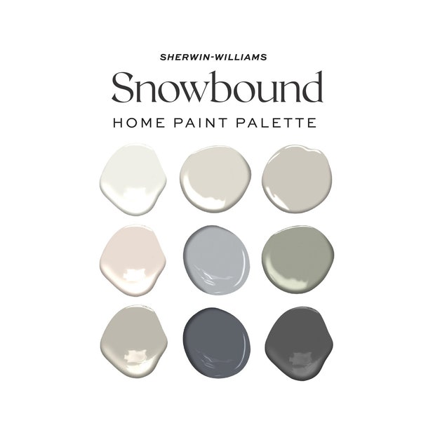 Sherwin Williams Snowbound Color Palette, Complementary Color Scheme, Home Paint Colors, Paint Palette, Whole House Paint Colors