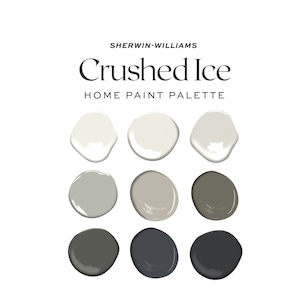 Sherwin Williams Crushed Ice Home Color Palette, Interior Paint Palette, Crushed Ice Cabinets, Crushed Ice Walls,Whole House Paint Colors,