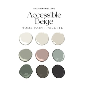 Sherwin Williams Accessible Beige Complementary Color Palette, Interior Design Paint Palette, Traditional Home Color Scheme