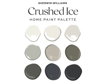 Sherwin Williams Crushed Ice Home Color Palette, Interior Paint Palette, Crushed Ice Cabinets, Crushed Ice Walls,Whole House Paint Colors,