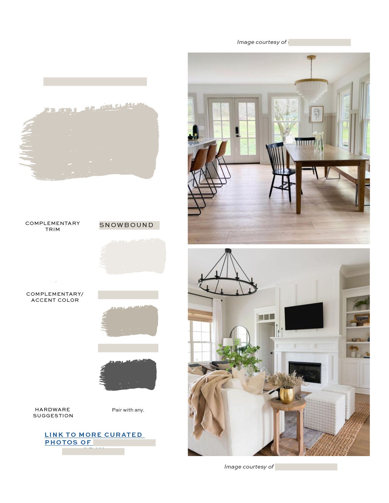 Sherwin Williams Snowbound Color Palette Complementary Color