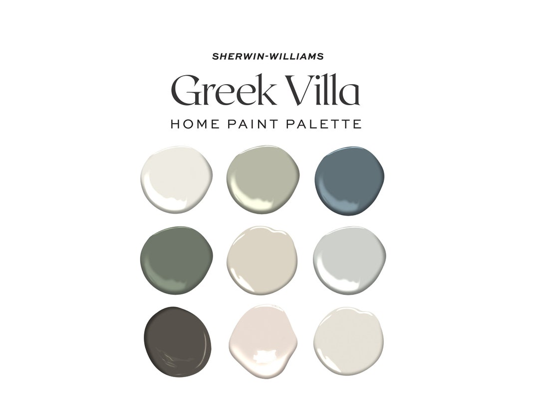 Sherwin Williams Greek Villa Color Palette, Interior Design Color