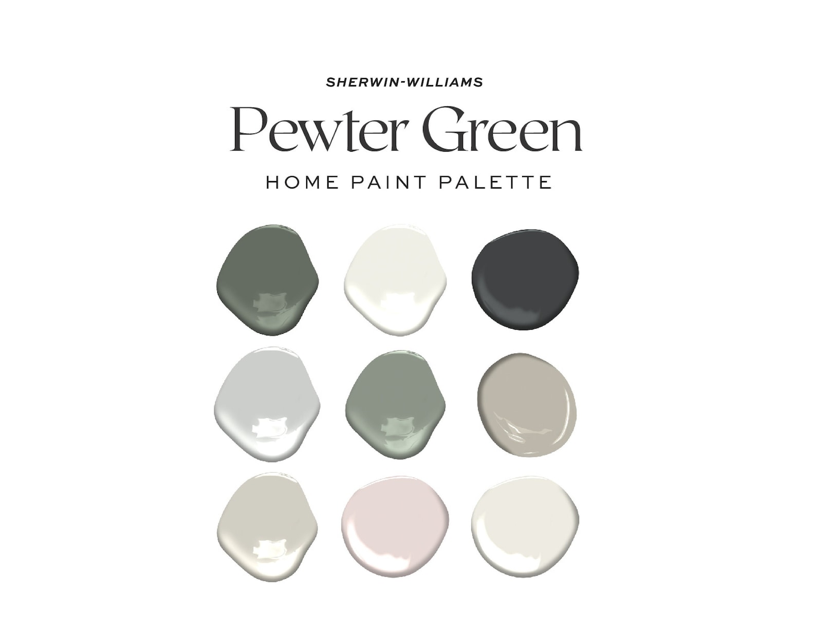 Pewter Green Complementary Paint Colors, Sherwin Williams Color Palette, Interior Design Color