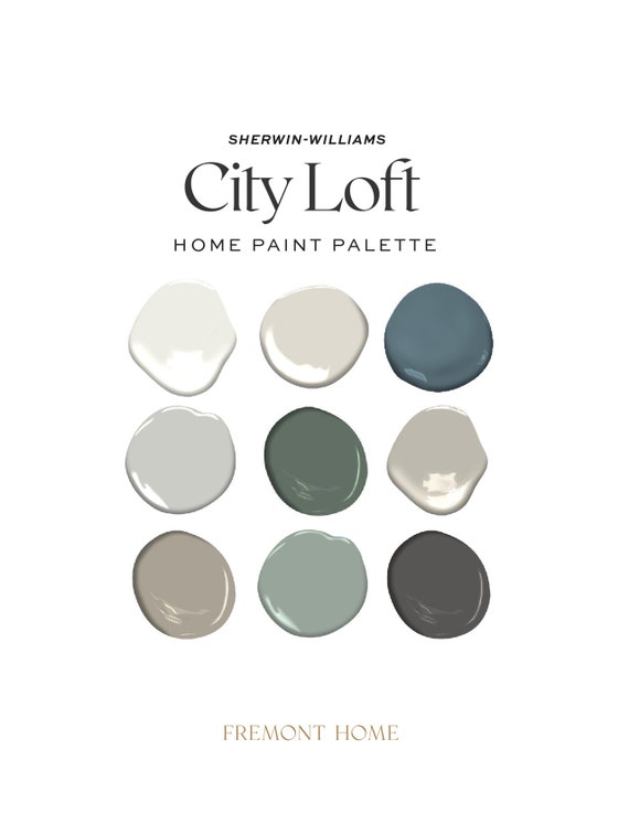 Sherwin Williams City Loft Undertone Complementary Color Palette, Interior Design Color Scheme, Traditional Home Paint Palette