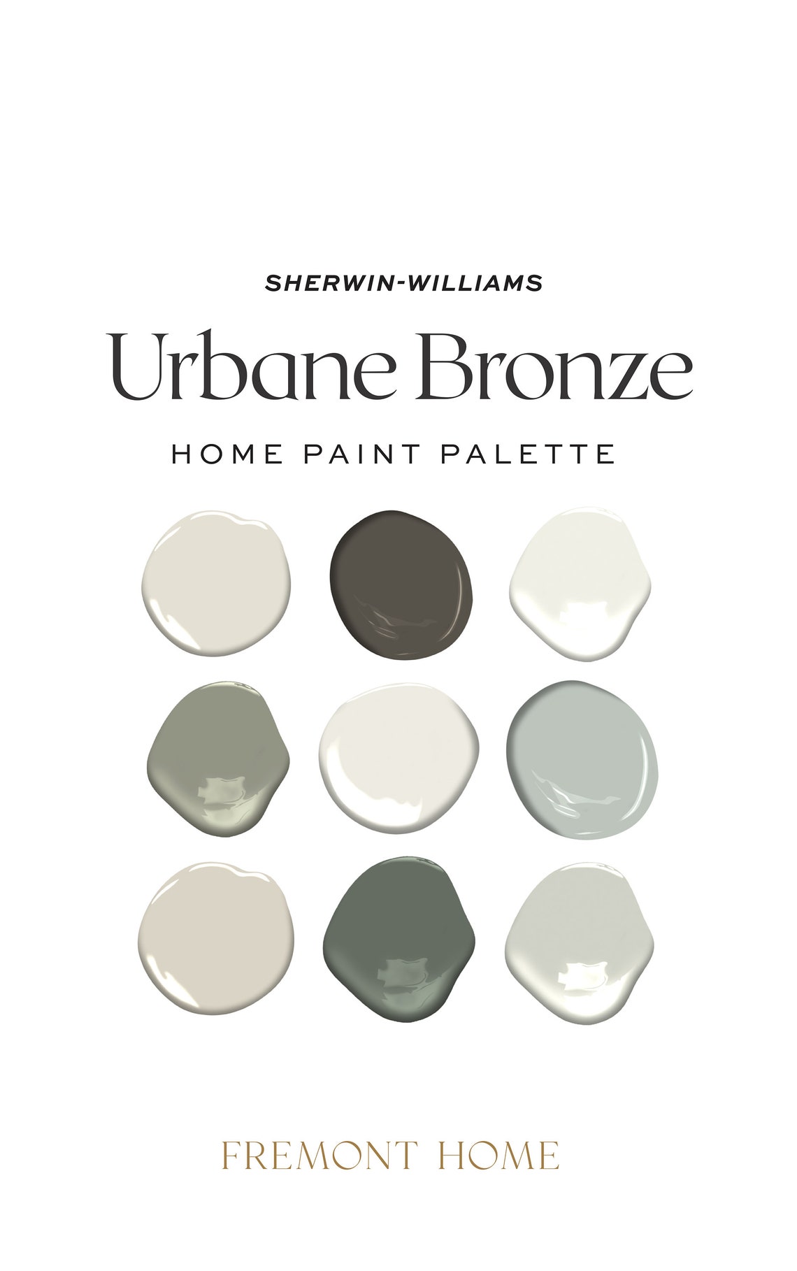 Urbane Bronze Complementary Color Palette for Sherwin Etsy