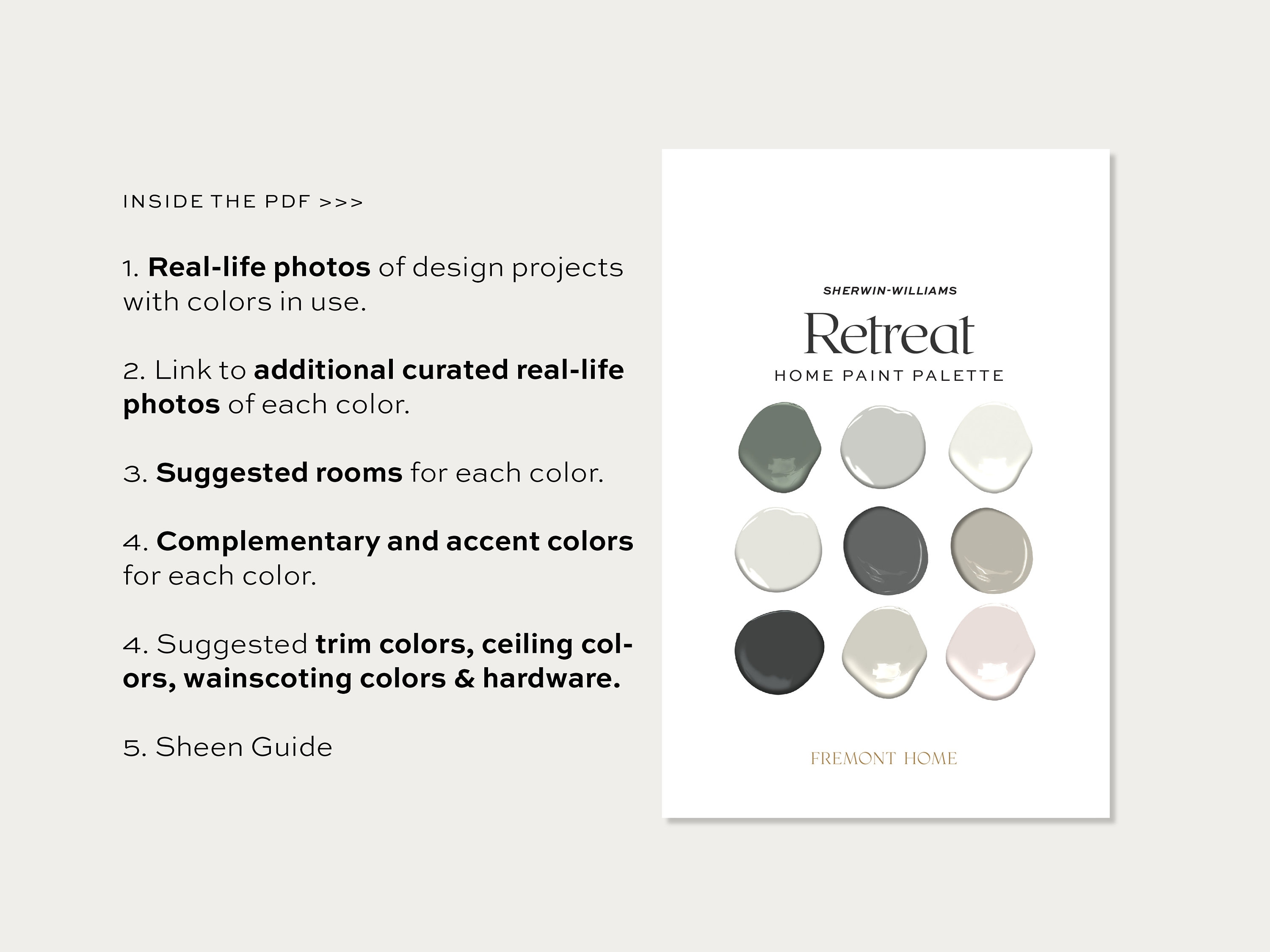 Sherwin Williams Retreat Complementary Color Palette, Interior Paint