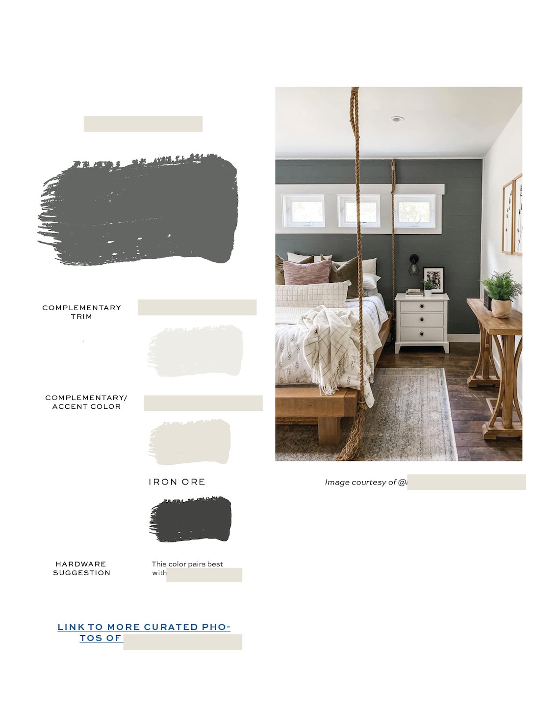 Sherwin Williams Iron Ore Color Palette Interior Design Color Etsy
