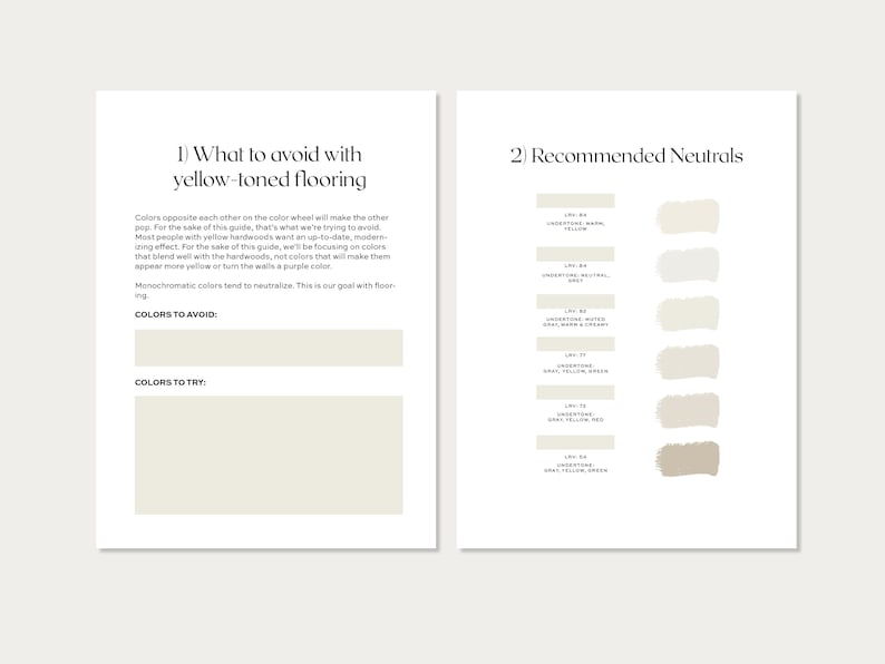 Sherwin Williams Best Neutrals for Yellow Hardwood Flooring Etsy