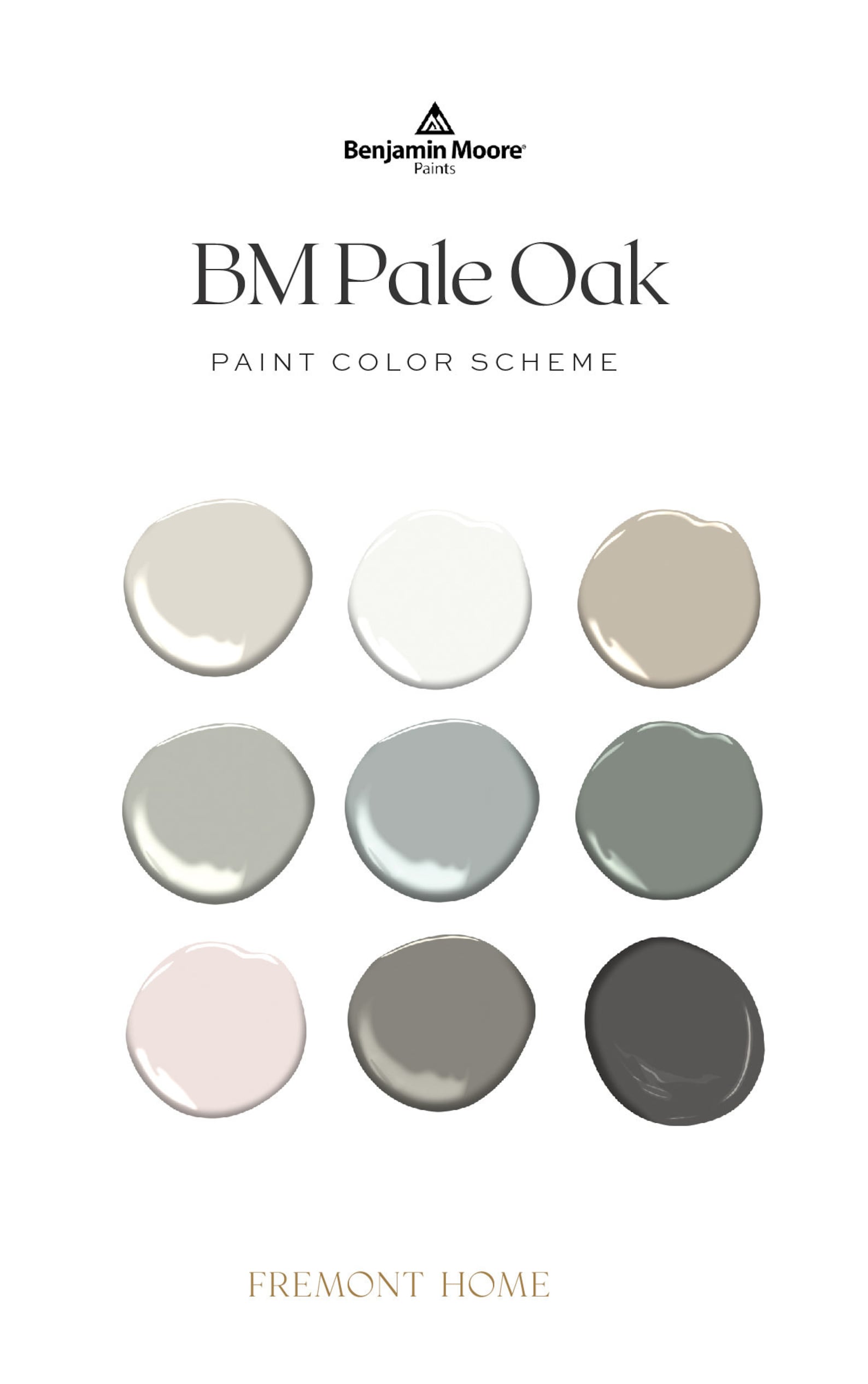 Benjamin Moore Pale Oak Undertone Complementary Color Palette Etsy