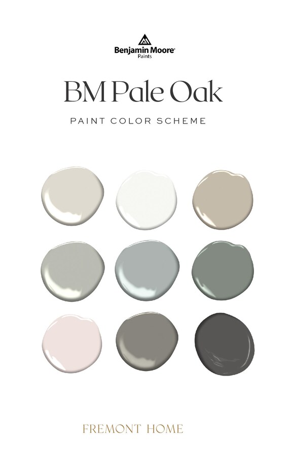 Benjamin Moore Pale Oak Undertone Complementary Color Palette - Benjamin Moore Pale Oak Paint Colour Chart