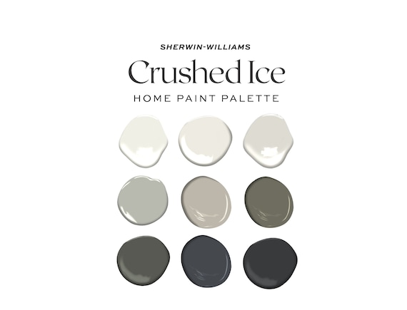 Sherwin Williams Crushed Ice Home Color Palette, Interior Paint Palette, Crushed Ice Cabinets, Crushed Ice Walls,Whole House Paint Colors,