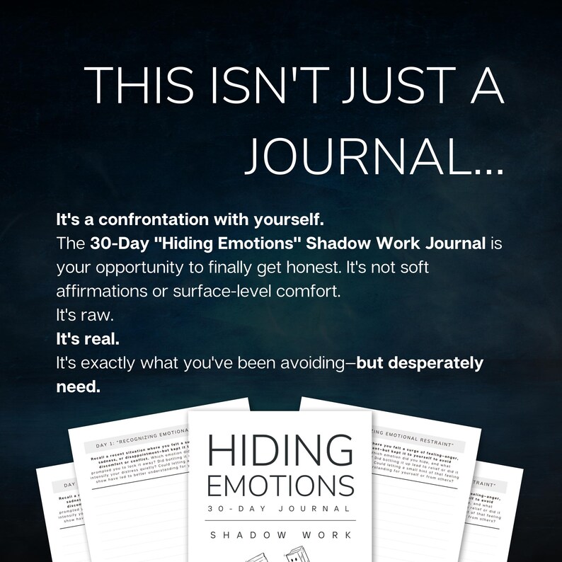 Hiding Emotions Shadow Work Journal • 30-day Prompt Workbook • Instant ...