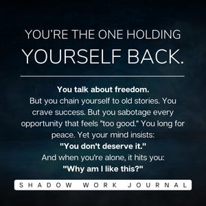 30-Day Limiting Beliefs Shadow Work Journal | Printable PDF Guided Workbook for Self-Sabotage and Inner Healing