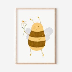 Kinderbild Biene A5 A4 Kinderposter Kinderzimmer Poster Tierposter Tierbild