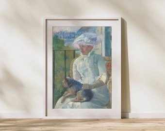 Vintage Portrait Painting | Lady In Blue | Vintage Gallery Wall | Digital Printable