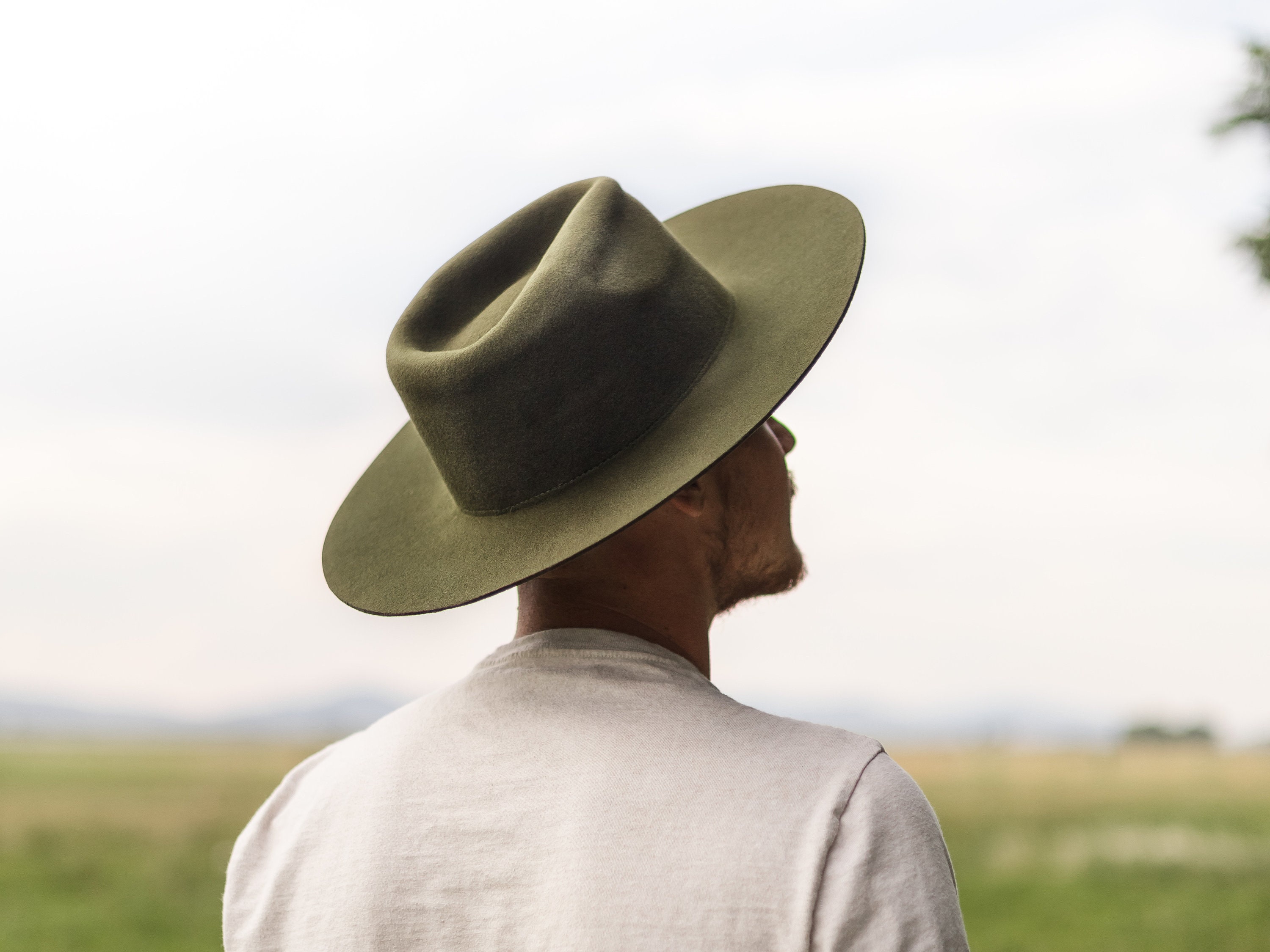Mens Wool Felt Fedora: Fall Wide Brim Cowboy Rancher Hat  display picture 1