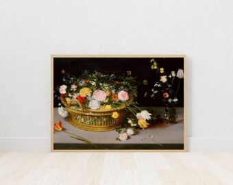 Vintage Art | Flowers | Birds | Gallery Wall | Digital Print  | Printable | Moody Floral |