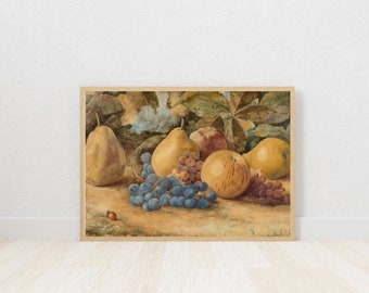 Fruit Painting | Pears & Grapes | Vintage Gallery Wall | Digital Printable