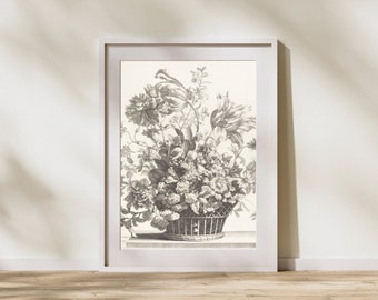 Black & White Flowers | Vintage Gallery | Printable Wall art