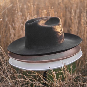 Mens Felt Cowboy Hat, Wide Brim Cattlemans Crease, Fedora, Personalizable, Customizable image 7