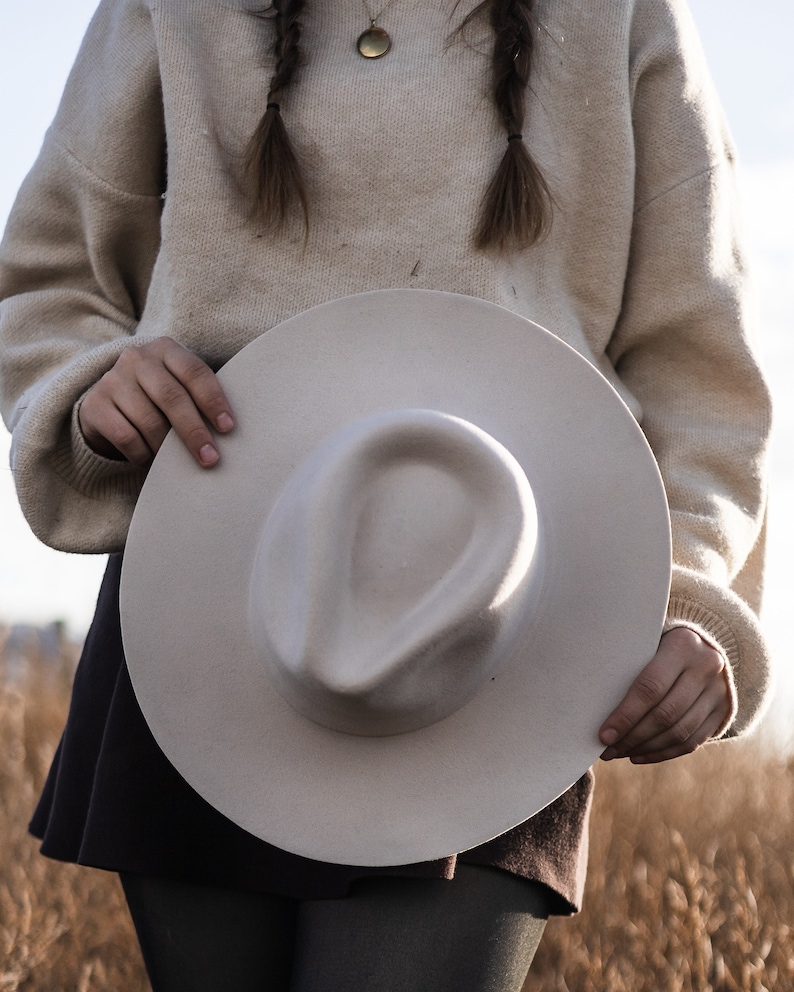 Wide Brim Hat, Burned Fedora, Mothers Day Gift Rancher Hat, Cowboy Hat, Summer Accessories, Handmade Unique Gifts, FLORAL WREATH image 3