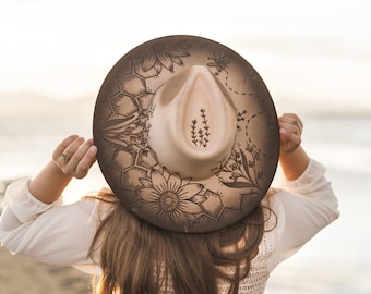 Hand Burned Wide Brim Fedora | Mother’s Day Gift | Handmade Unique Gifts | THE HONEYBEE