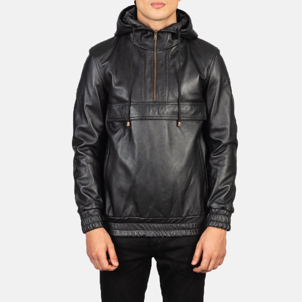 Leather Hoodie - Etsy