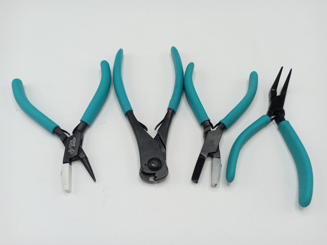 Set of 4 Jewelry Making Pliers Black Pliers With Green Grip. Etsy