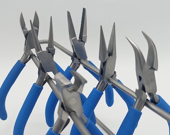Set of 6 Jewelry Making Pliers with Stand.